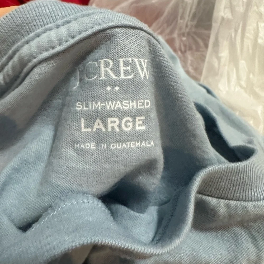 J crew Danube blue Cotton-blend washed jersey pocket tee